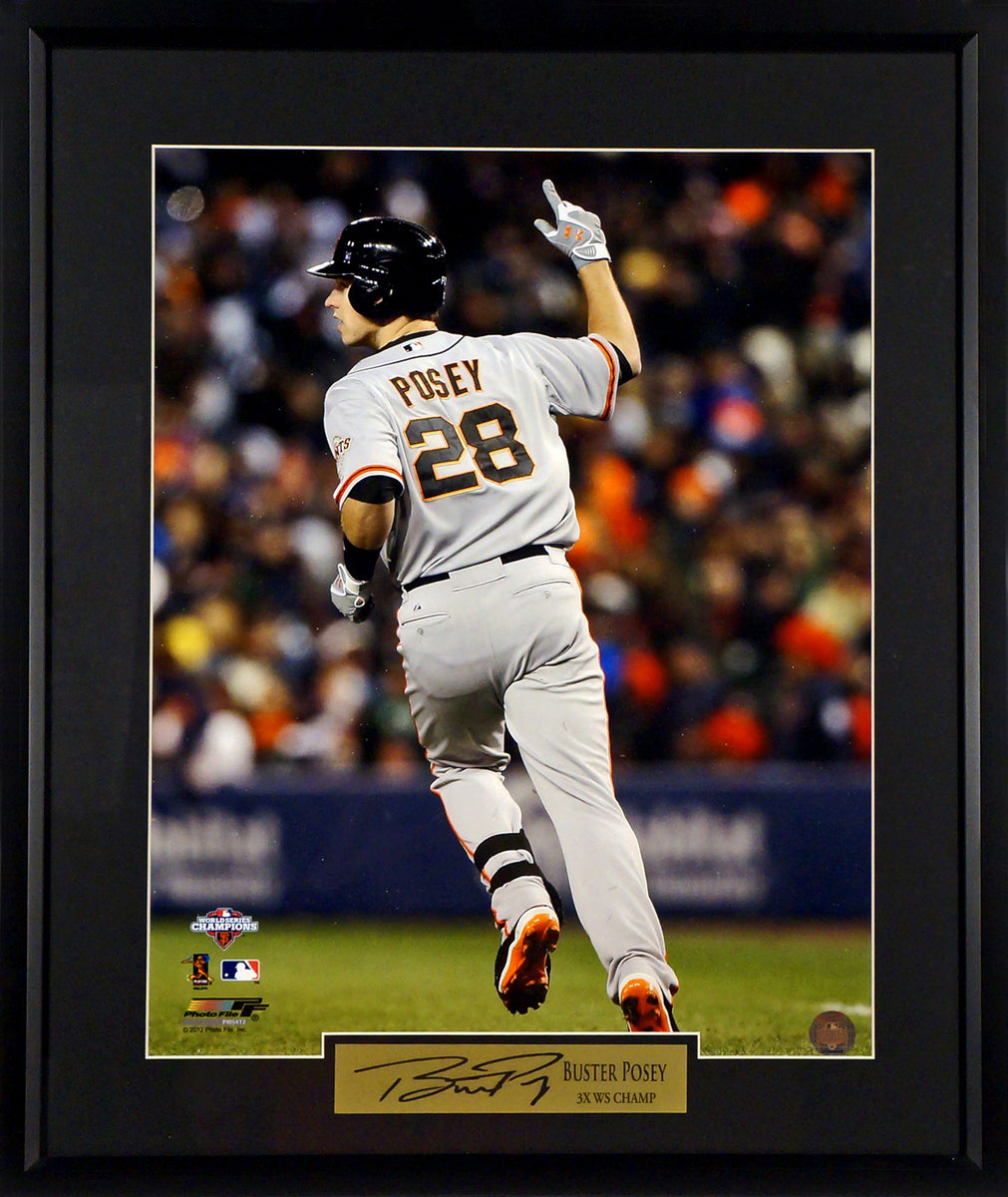 SF Giants Buster Posey 2012 WS Tag Framed Photograph (Engraved Serie –  Behind the Glass, LLC
