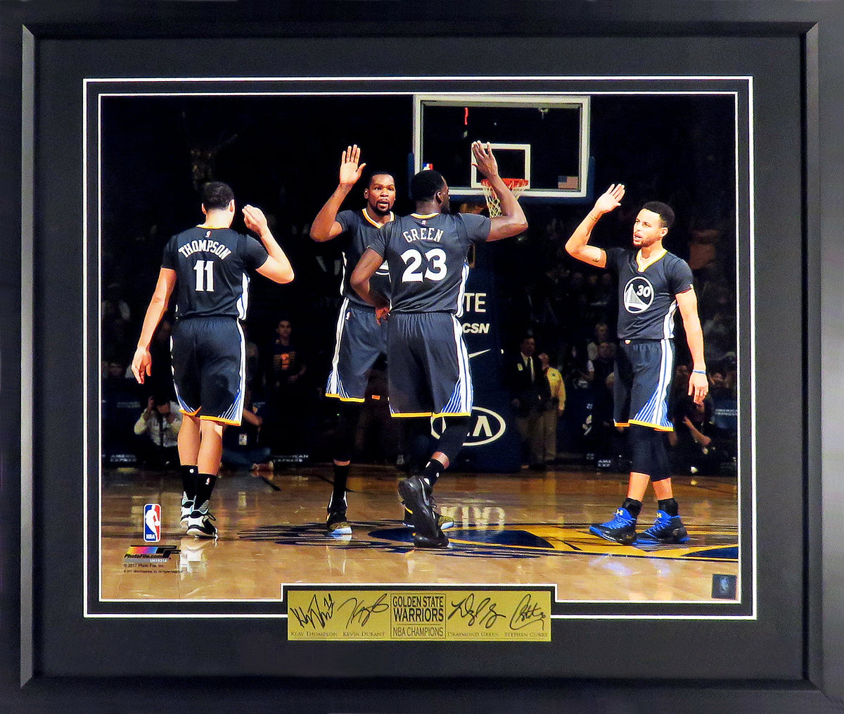 Draymond Green Klay Thompson Steph Curry Warriors Finals 8x10 Framed Photo  with Engraved Autographs