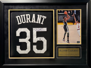 Kevin Durant Autographed Warriors "Oak Town" Jersey Framed