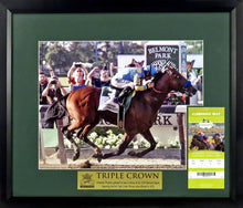 Load image into Gallery viewer, American Pharoah &quot;Triple Crown Winner&quot; Framed Photograph Display
