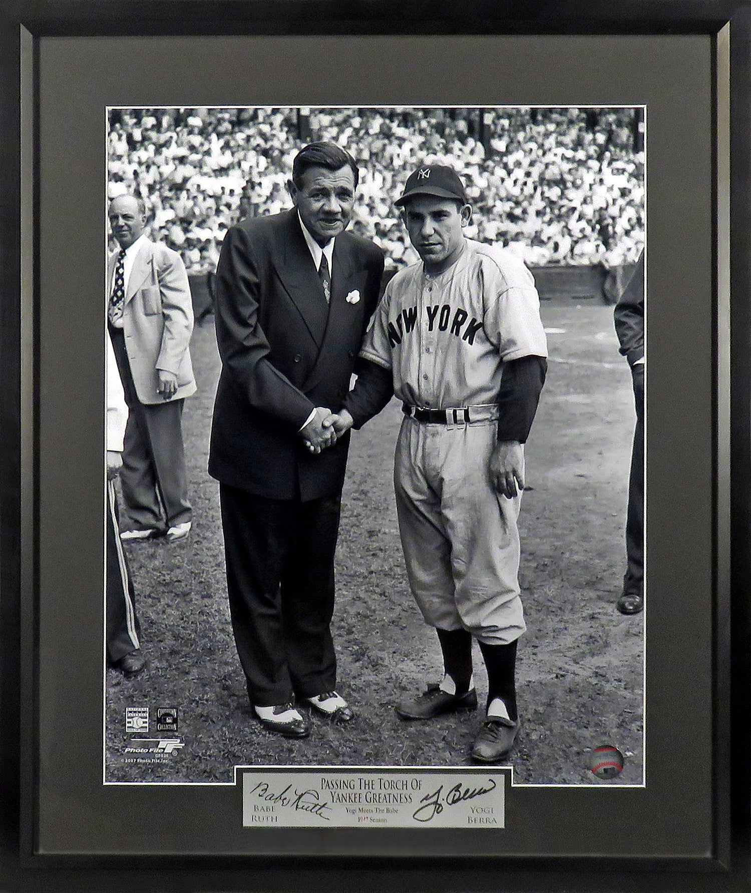 Yogi Berra & Babe Ruth Passing the Torch of Yankee Greatness Framed –  Behind the Glass, LLC