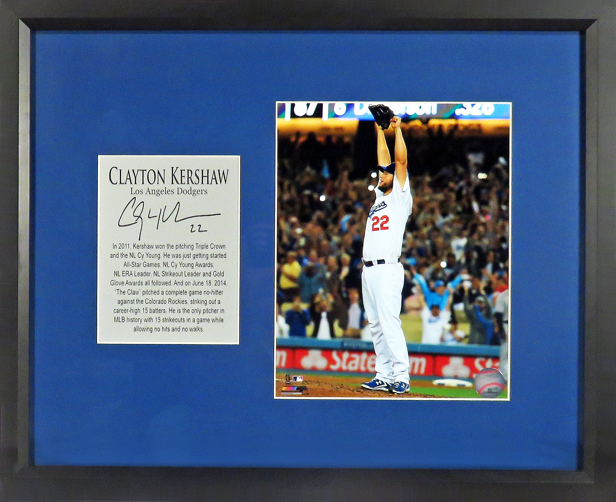 Clayton Kershaw Authentic 8x10 Autographed Picture