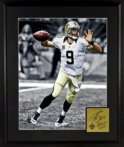 N.O. Saints Drew Brees "Spotlight" Framed Photo Engraved Series