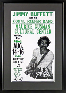 Jimmy Buffett Framed Concert Poster (Engraved Series)