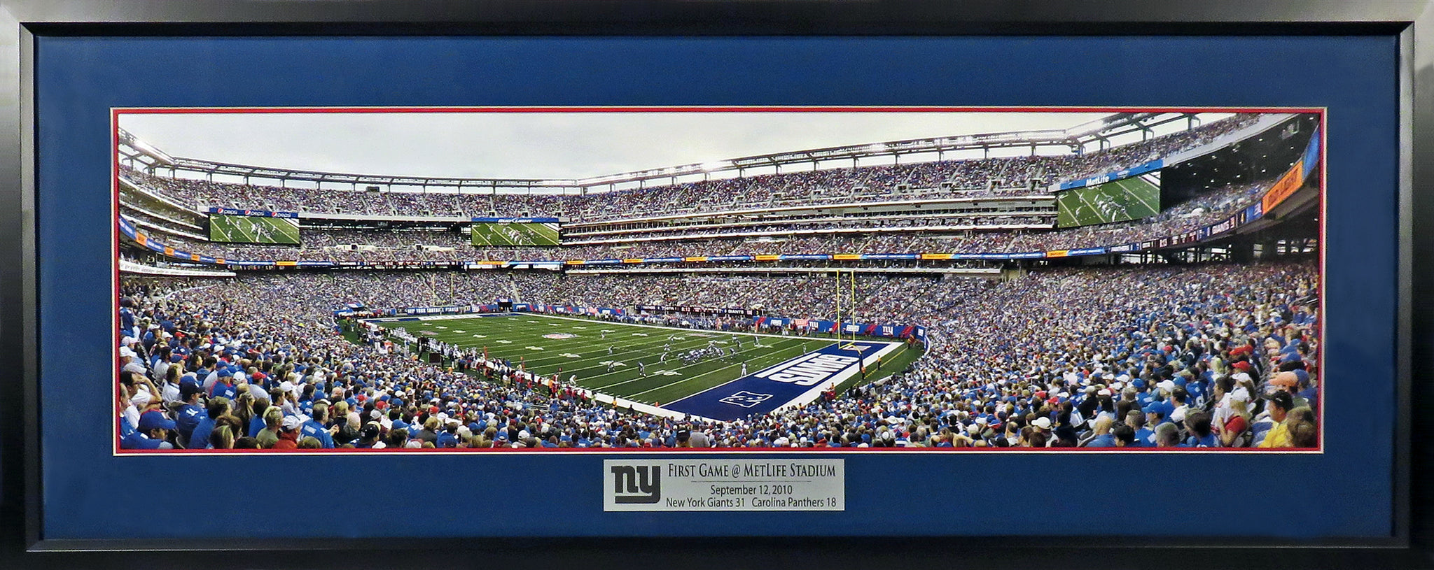 New York Giants “First Game @ MetLife Stadium” Framed Panoramic – Behind  the Glass, LLC