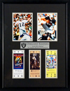 Oakland Raiders "Just Win, Baby!" Super Bowl Tickets Framed Display