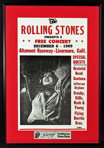 Rolling Stones @ Altamont Framed Concert Poster (Engraved Series)