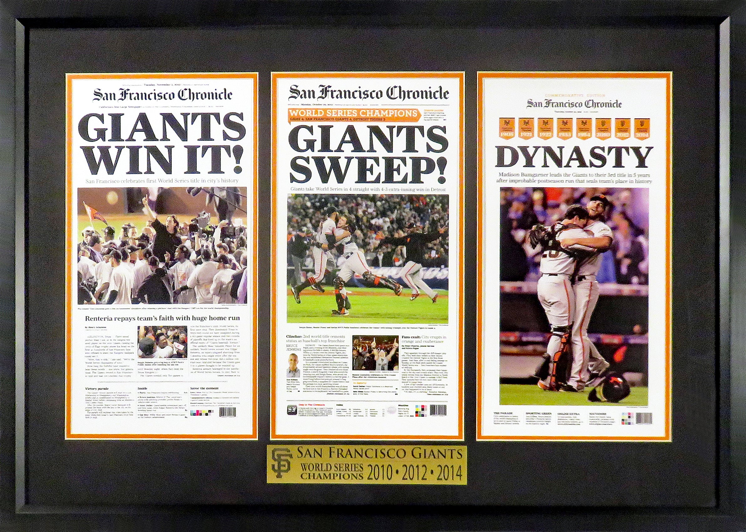 San Francisco Giants 2010-2012-2014 World Series Champions