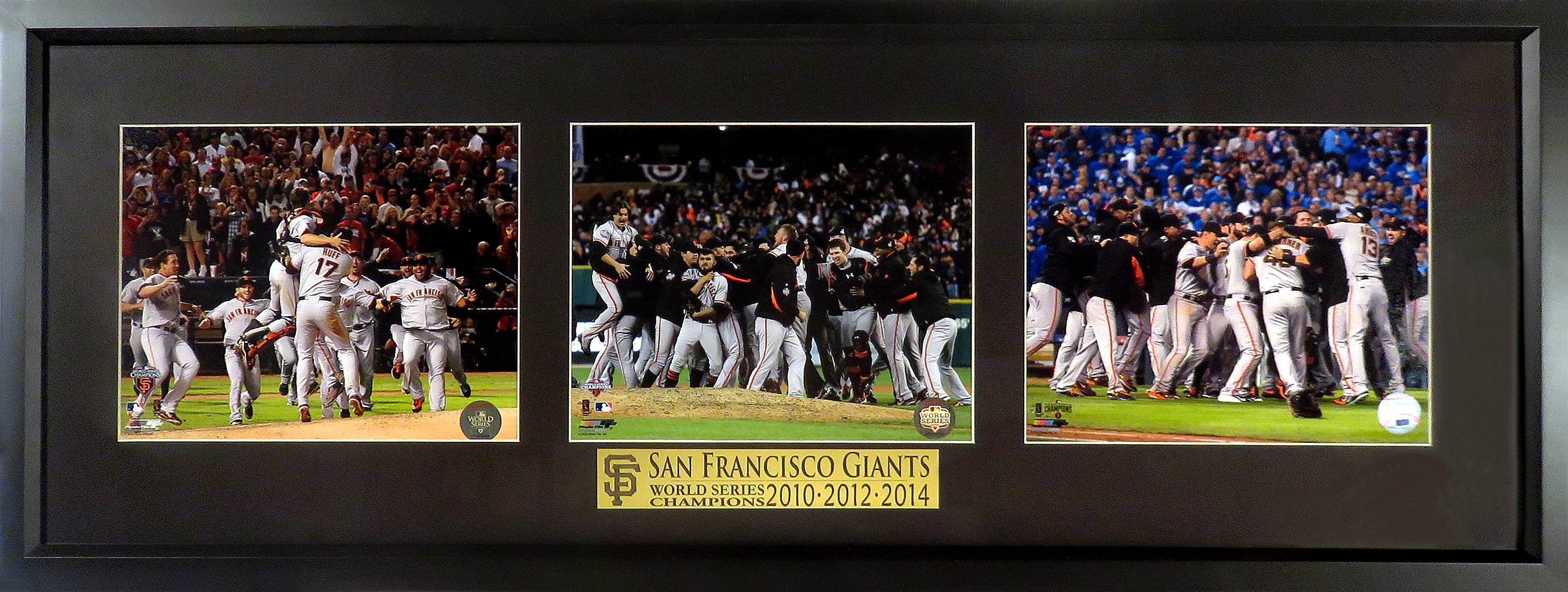 San Francisco Giants 2010-2012-2014 World Series Champions Triple Fram –  Behind the Glass, LLC