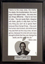 Load image into Gallery viewer, Steve Jobs “The Crazy Ones” Poster Framed  (Engraved Series)
