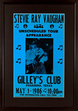 Load image into Gallery viewer, Stevie Ray Vaughan @ Gilley&#39;s Framed Concert Poster (Engraved Series)
