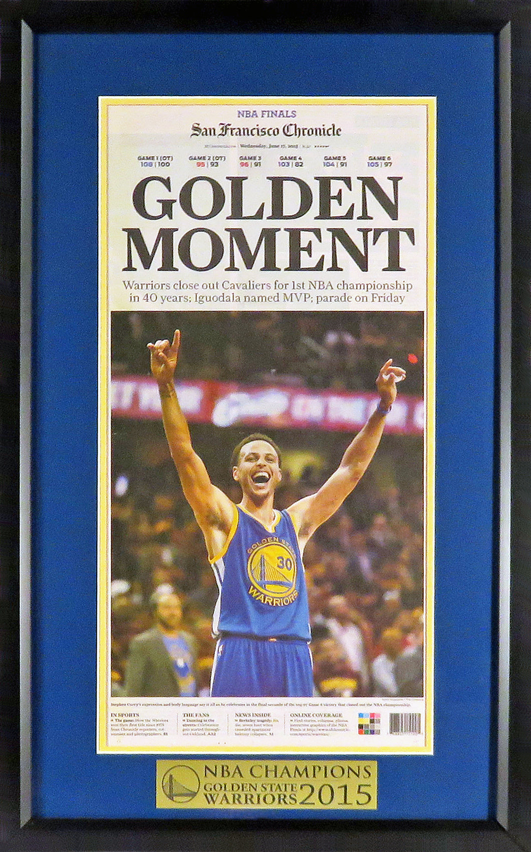 Steph Curry Golden State Warriors 2022 NBA Champions Framed