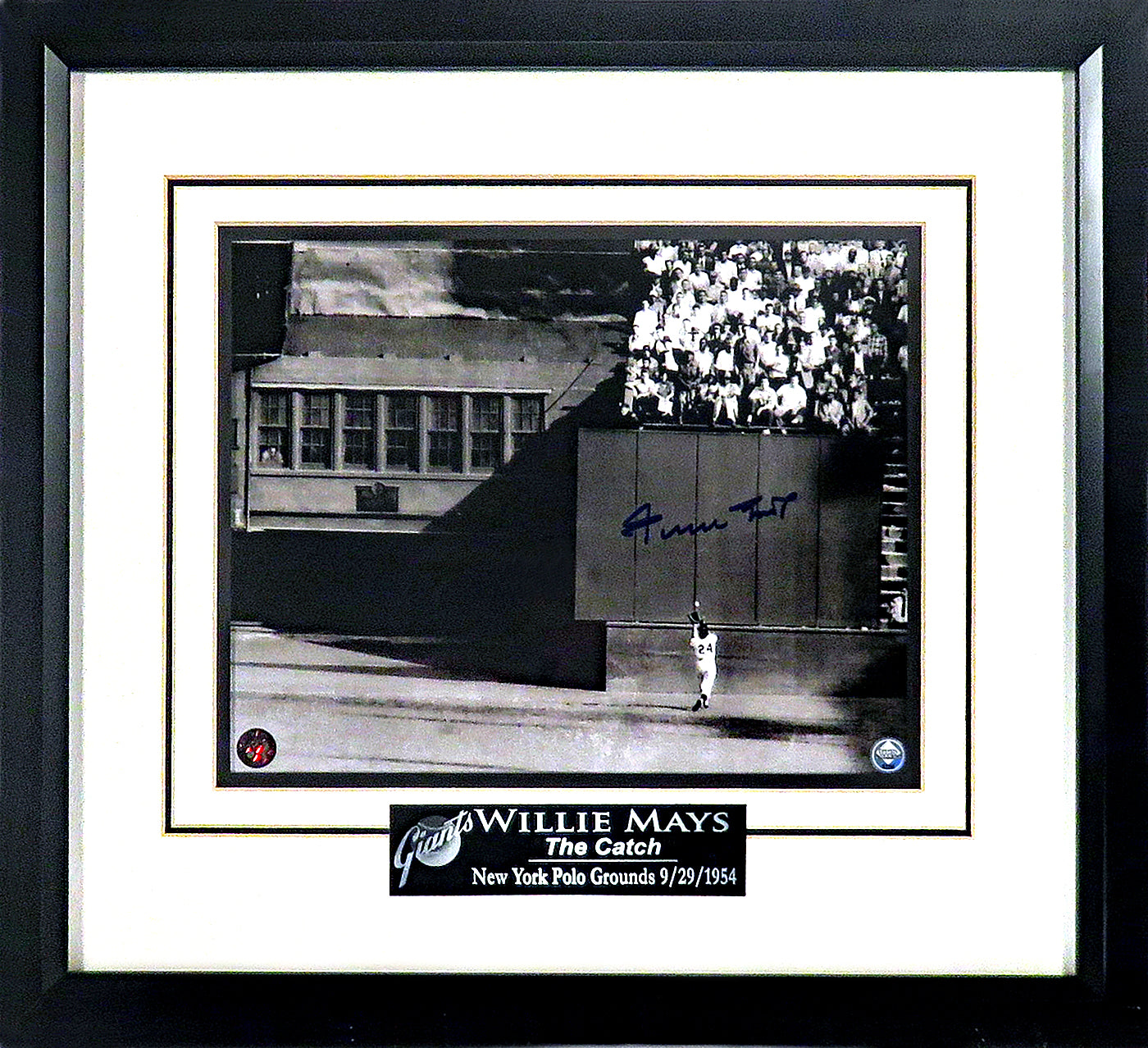 Willie Mays The Catch Autographed 8x10 Photo Framed Display