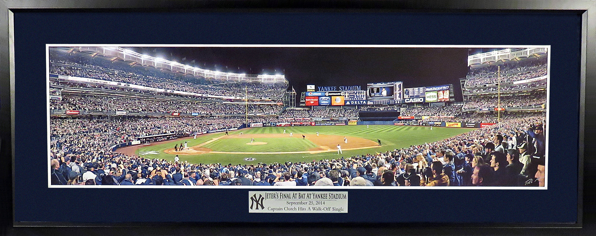 DEREK JETER LASER ENGRAVED SIGNATURE YANKEES FINAL GAME FRAMED PHOTO COLLAGE